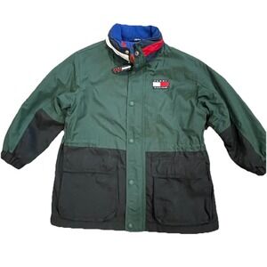 Vintage 90s Tommy Hilfiger Youth 5 Green Black Athletics Colorblock